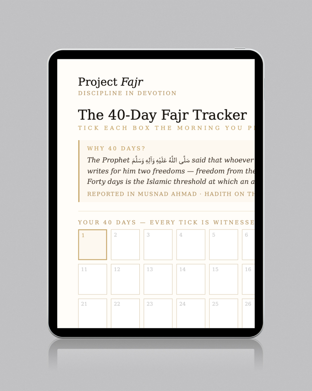 The 40-Day Fajr Tracker — Discipline is Ibadah