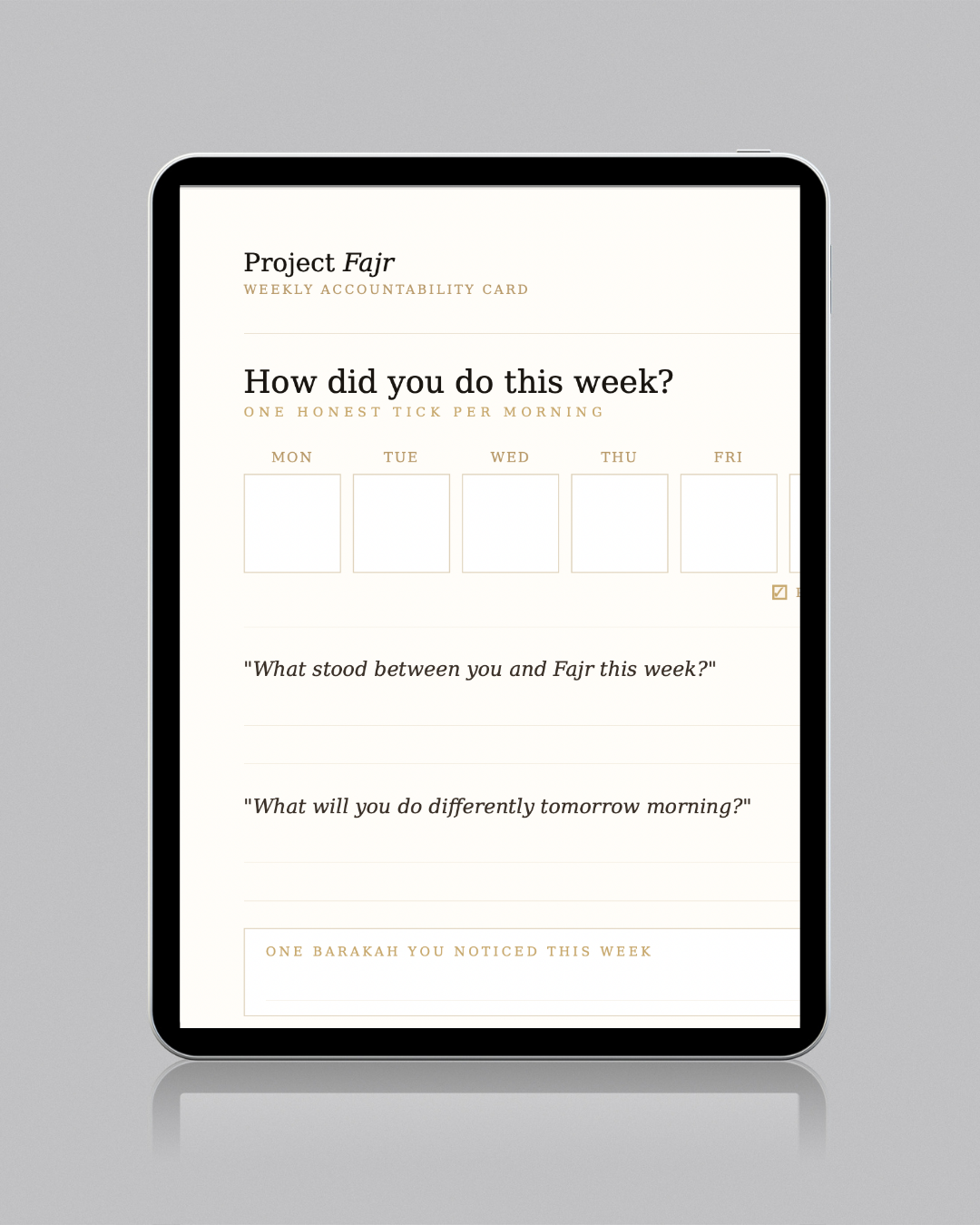 The Fajr Accountability Card